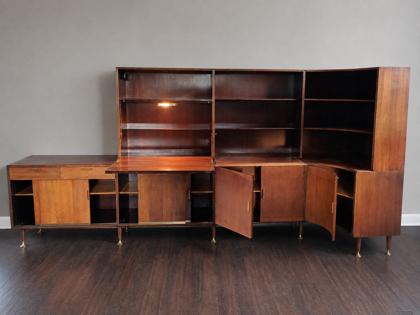 A.A. Patijn / Zijlstra Poly-Z wandmeubel jaren ’50, Ophalen, Mid century vintage, Gebruikt, 200 cm of meer
