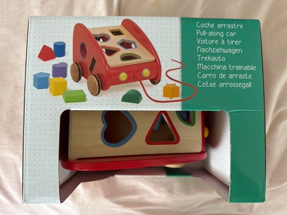 Jumbo Houten Vormenstoof Trekauto - Nieuw in doos, Ophalen, Nieuw, Auto, Met wieltjes