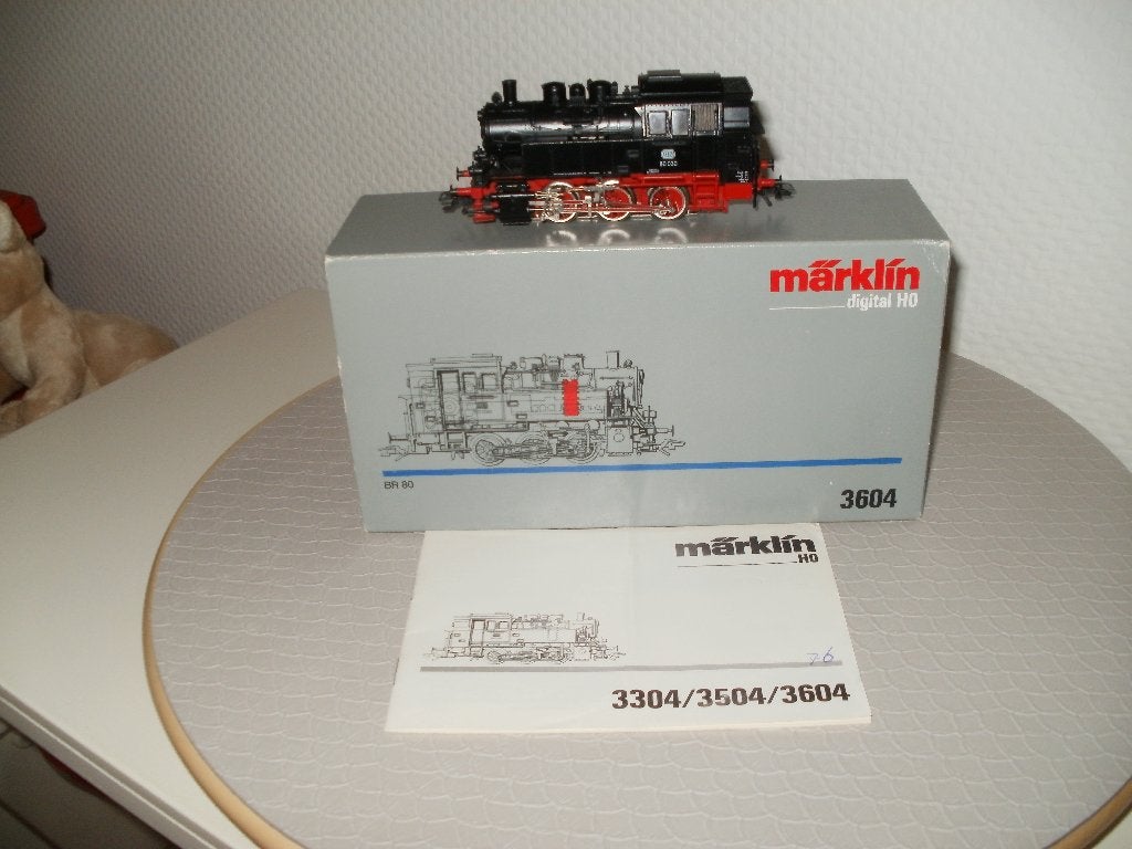 Marklin Ho Stoomlokomotief No 3604 BR 80 Dig.+ovp+boekje, Wisselstroom, Locomotief, Ophalen of Verzenden, Zo goed als nieuw