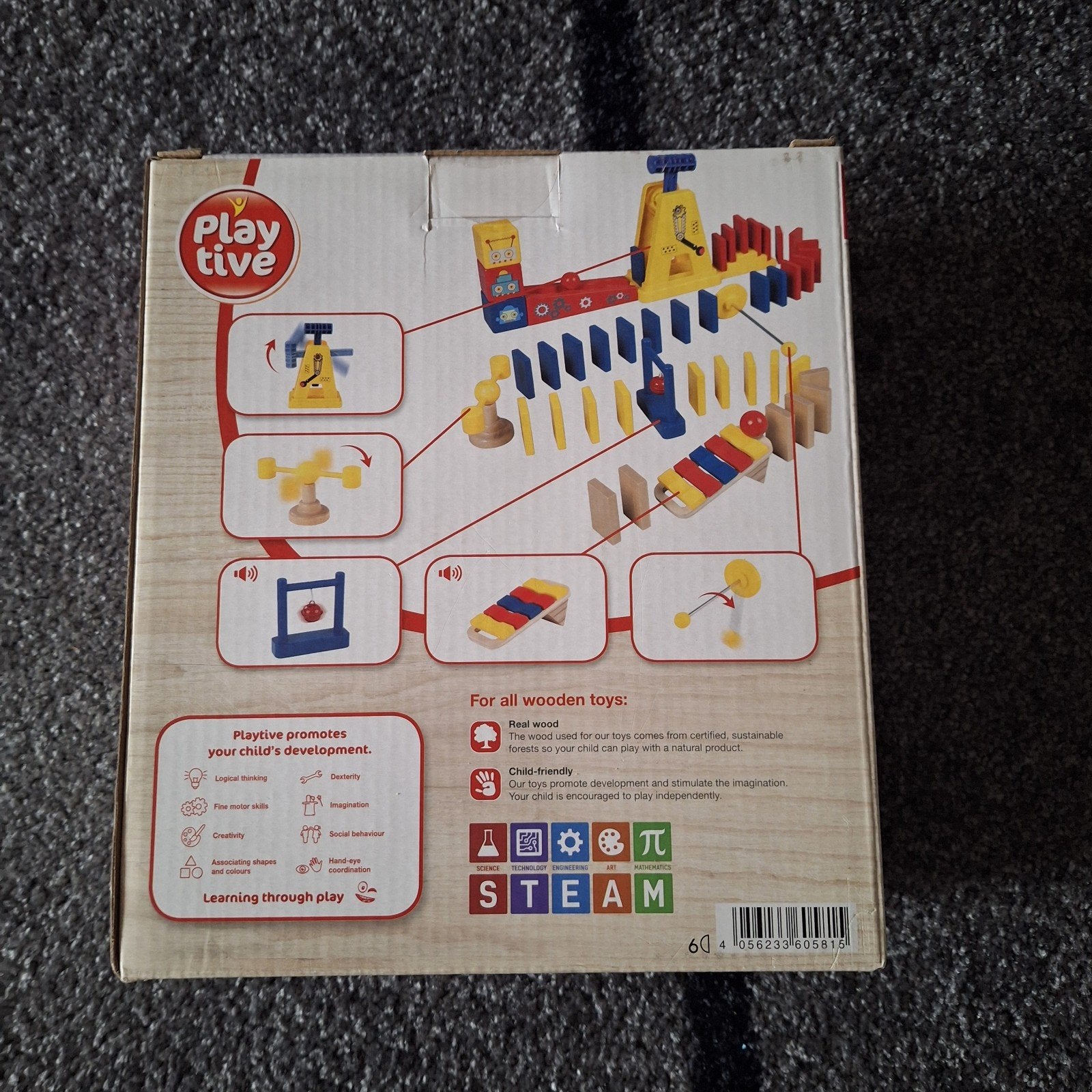 Playtive Robot Domino Run - Houten Dominoset, Ophalen, Nieuw, Jongen of Meisje
