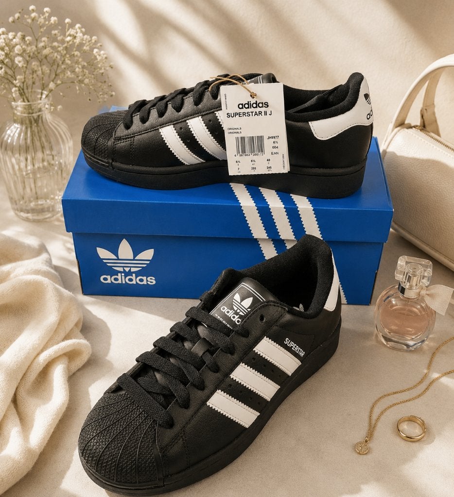 Adidas Superstar II J – Zwart/Wit – Maat 38⅔ Dames, Adidas, Wit, Nieuw, Ophalen of Verzenden