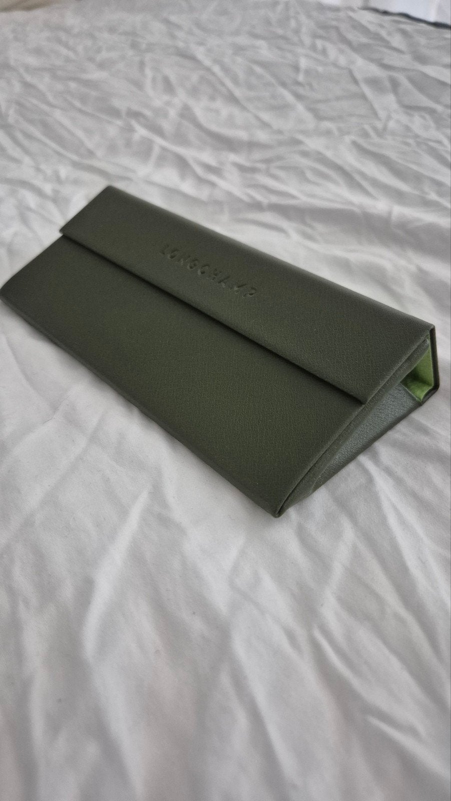 Longchamp brillenkoker, Ophalen of Verzenden, Zo goed als nieuw, Groen, Overige merken