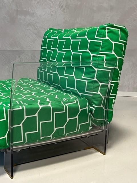 Kartell Pop fauteuil Piero Lissoni design lounge stoel groen, Huis en Inrichting, Fauteuils, Stof, Gebruikt, ., 75 tot 100 cm