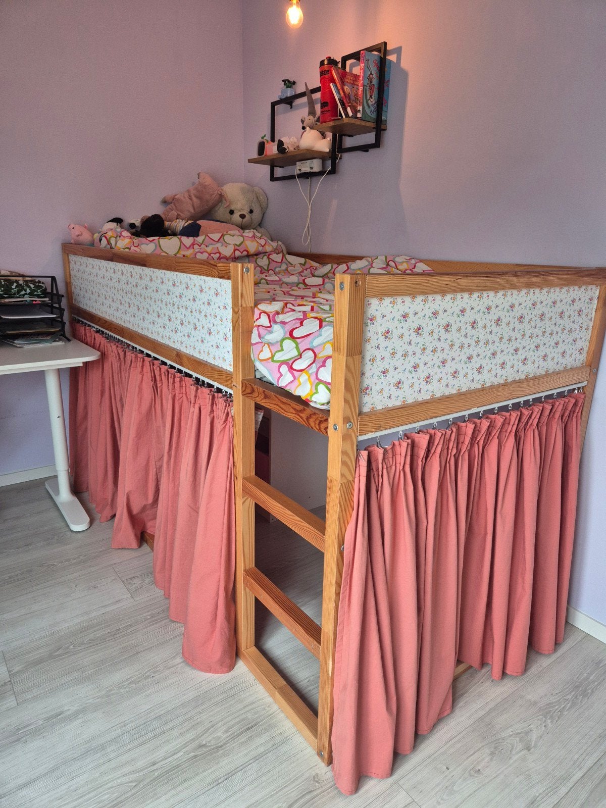 IKEA Kura bed met zelfgemaakte gordijntjes, Ophalen, Gebruikt, 90 cm, 200 cm