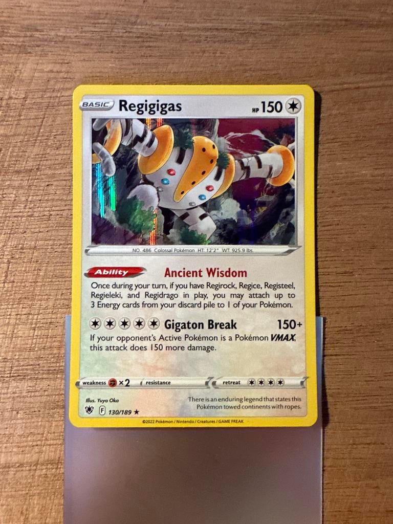 Regigigas Holo Rare Pokémon Kaart (130/189), Ophalen, Zo goed als nieuw, Losse kaart, Foil