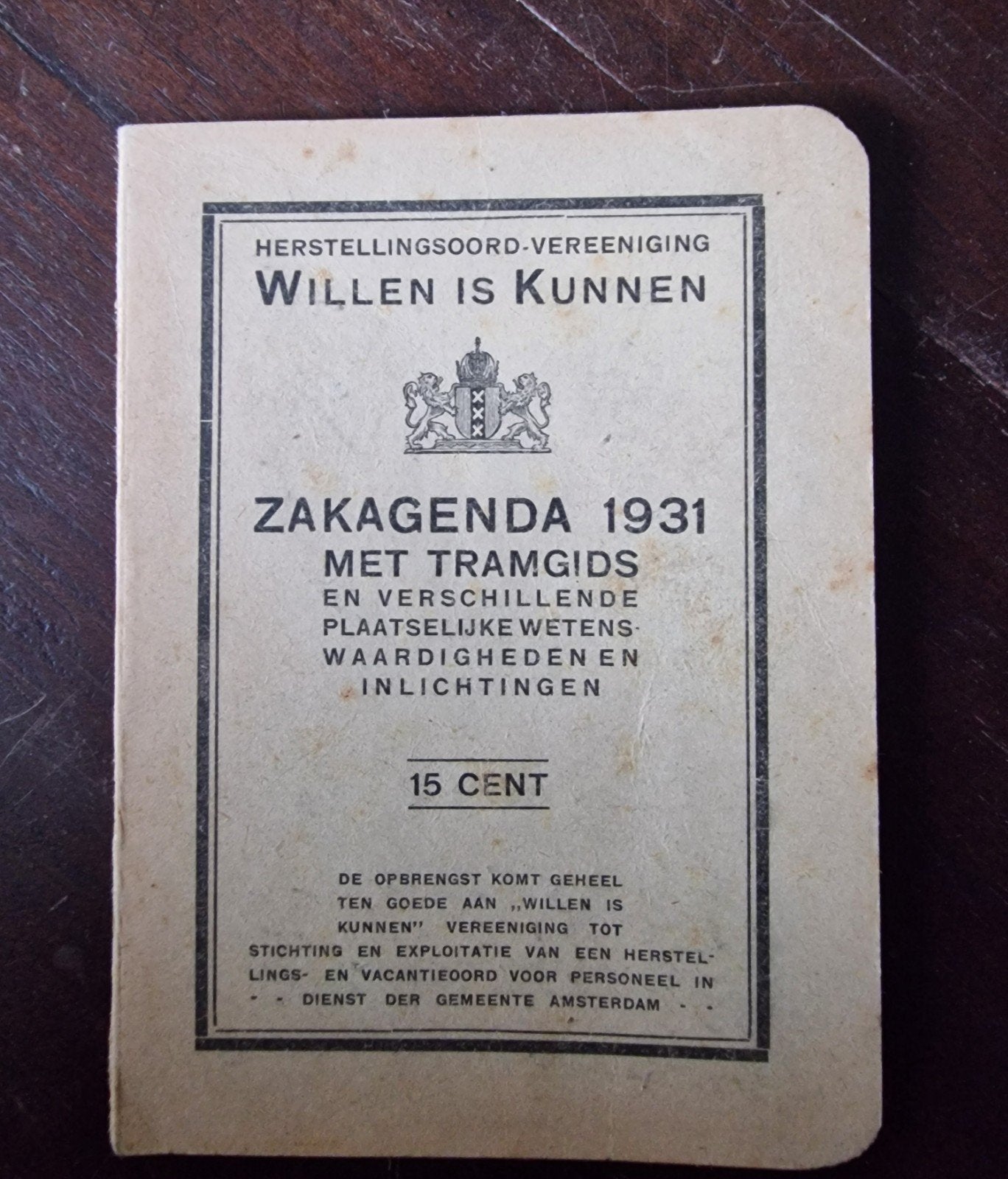 Zag agenda 1931 met tramgids, Boeken, Ophalen of Verzenden