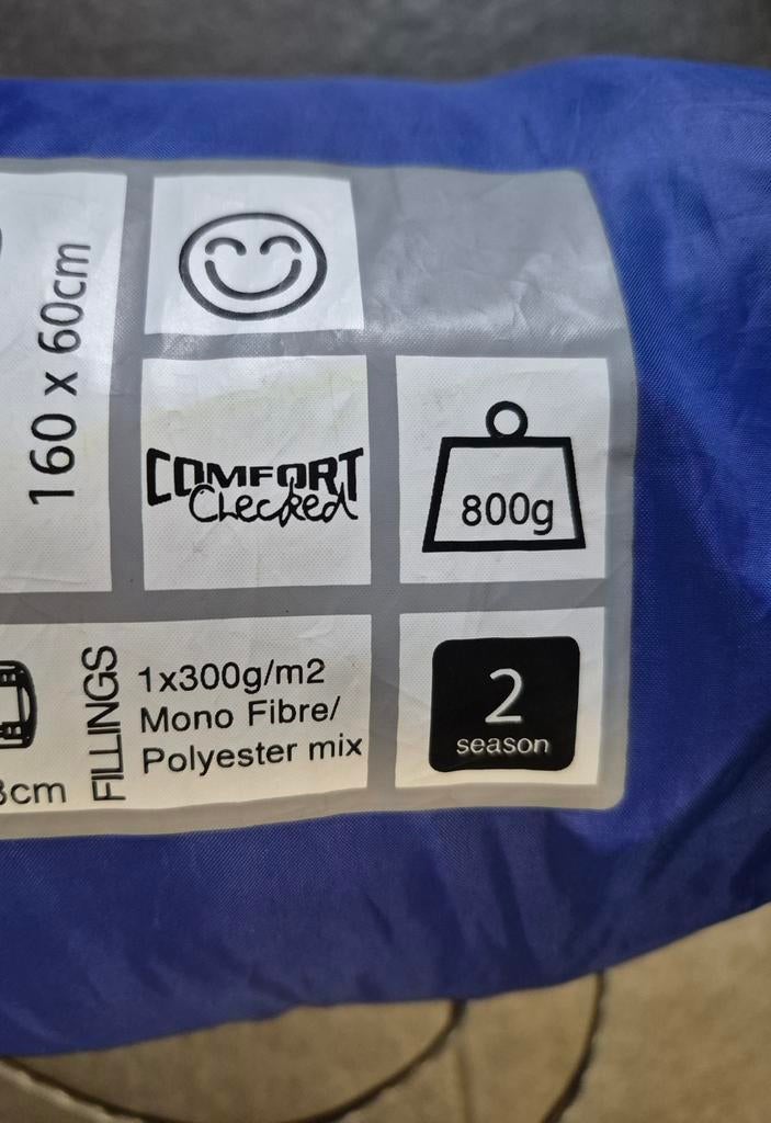 Slaapzak 160x60cm - 2 seizoenen, 800g vulling, Ophalen of Verzenden, Gebruikt