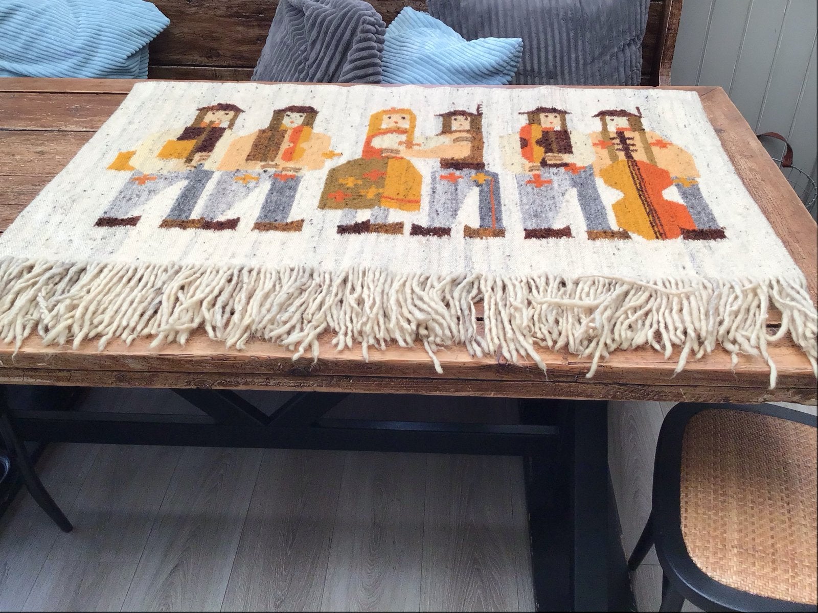Vintage wollen kelim /Kilim originele ZWW label en genummerd, Antiek en Kunst, Ophalen of Verzenden
