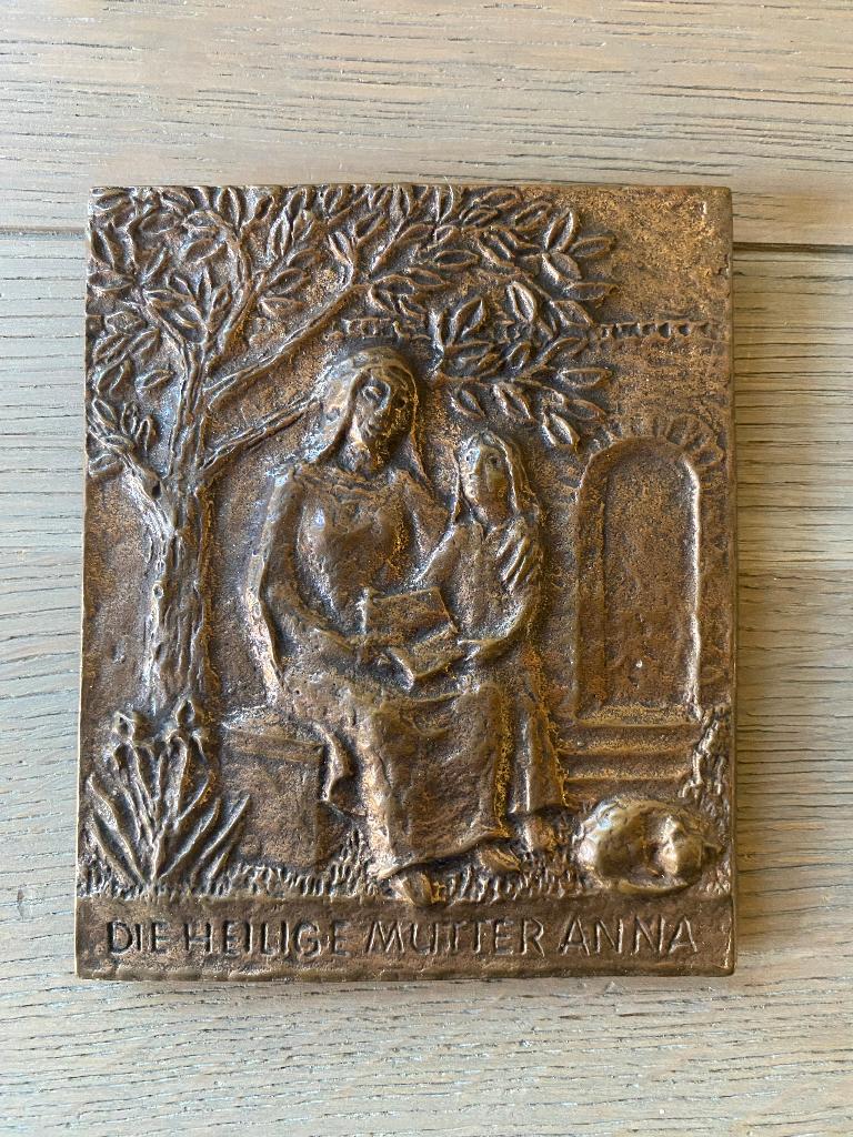 Bronzen Wandreliëf – "Die Heilige Mutter Anna" – Handwerk, Ophalen of Verzenden