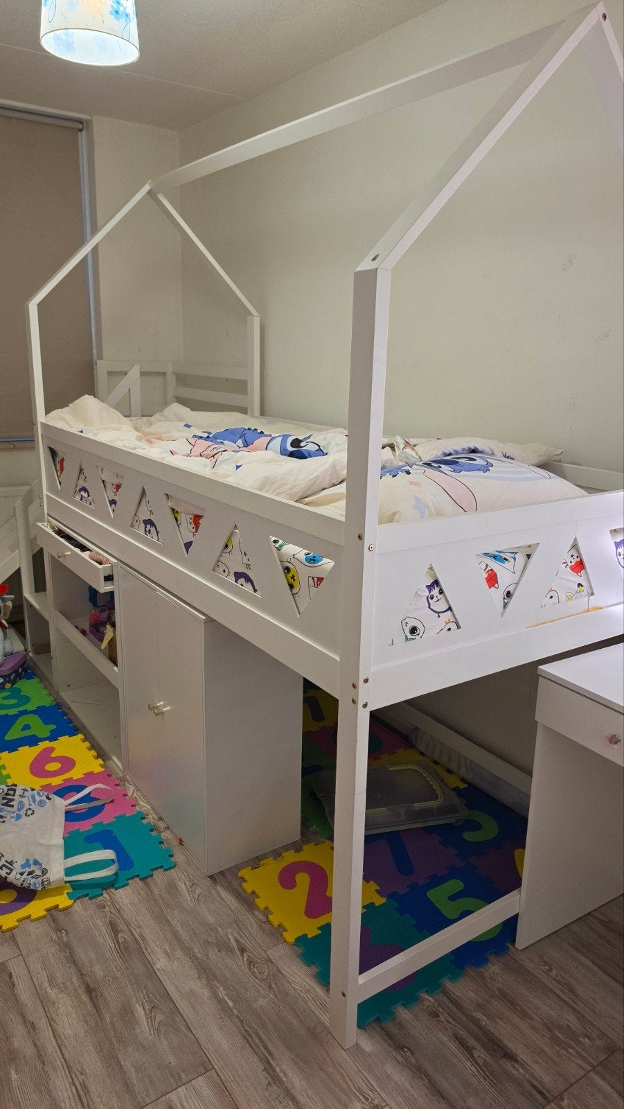 Kinderbed met glijbaan en opbergruimte, Ophalen, 85 tot 100 cm, Gebruikt, Hoogslaper of Stapelbed