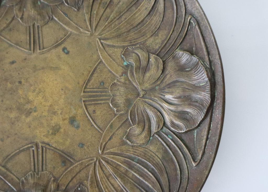 Art Nouveau/Jugendstil bronzen bord, schotel, Antiek en Kunst, Ophalen of Verzenden, Brons
