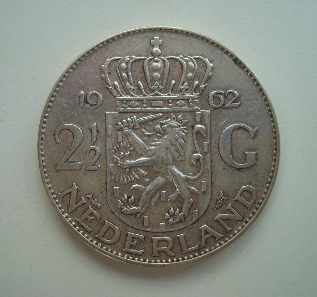 2,5 Gulden 1962 - zilver -, Ophalen, Koningin Juliana, 2½ gulden, Zilver