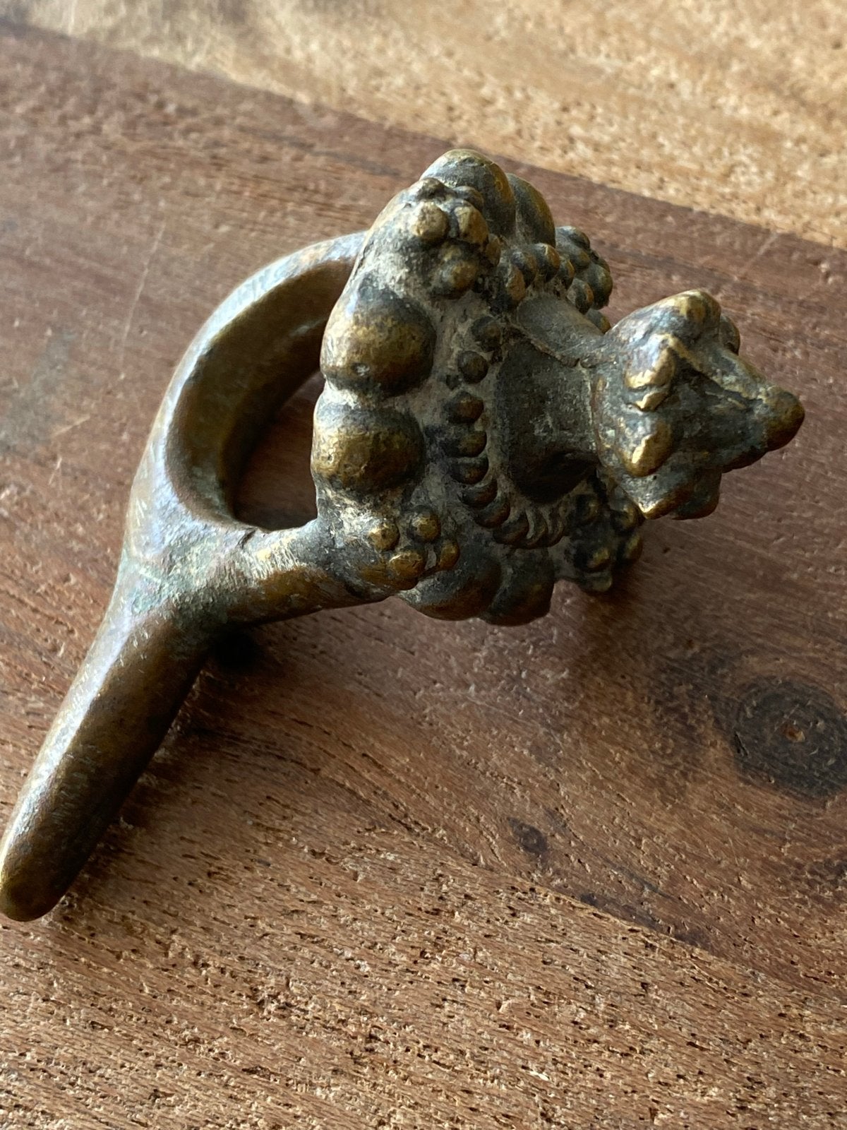 Antieke Indiase Tribale Teenring - Brons/Messing, Sieraden, Tassen en Uiterlijk, Overige materialen, Gebruikt, Bruin, Ophalen of Verzenden