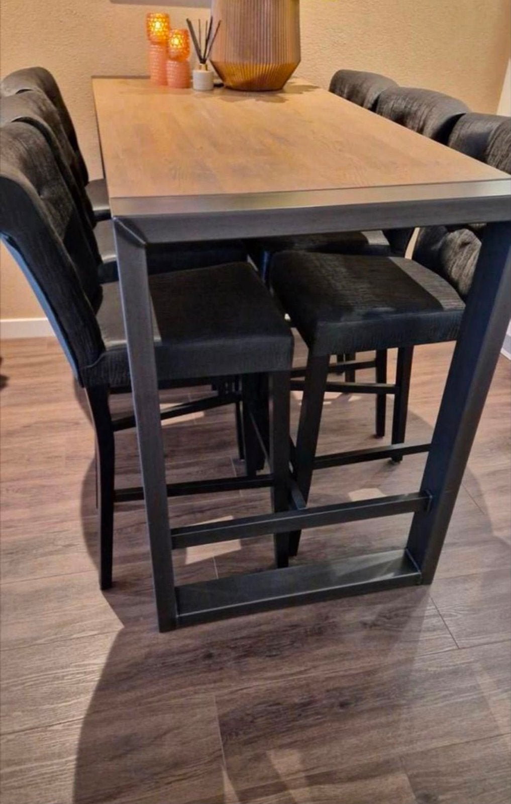 Bartafel met 6 Krukken - 170x80x110 cm, Ophalen, Gebruikt, Inclusief barstoelen