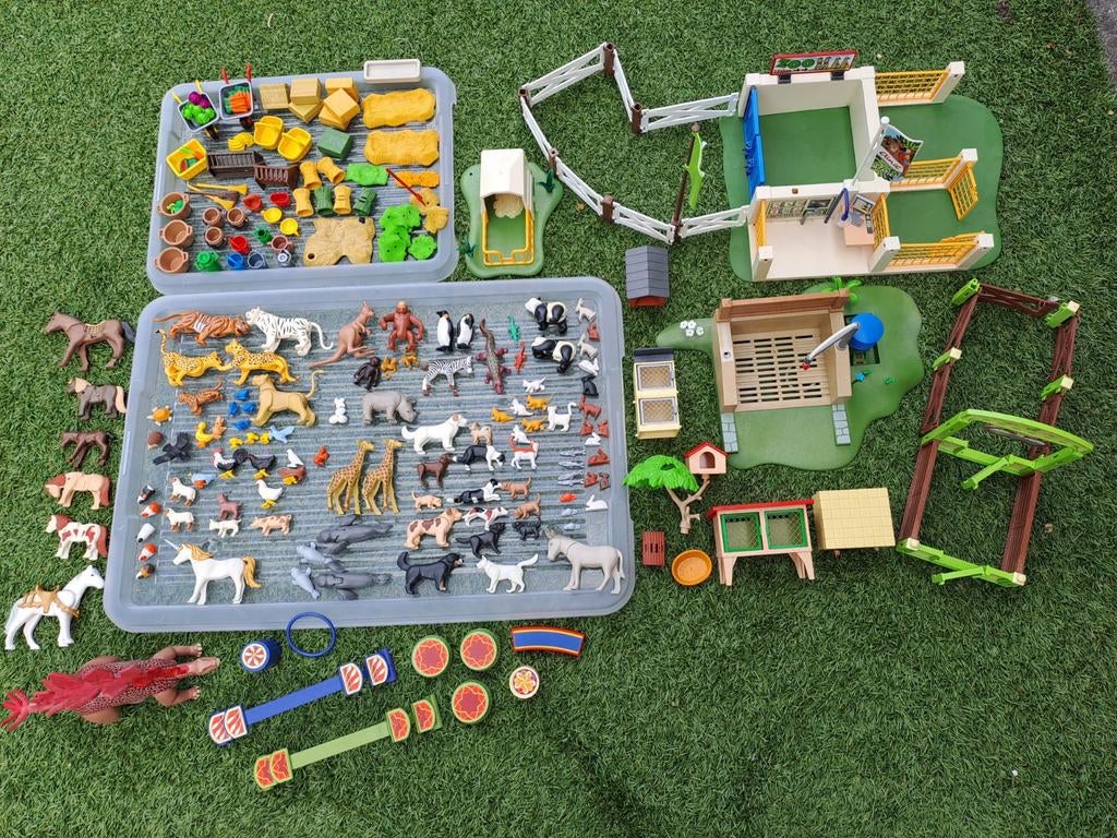 Grote verzameling playmobil dieren en toebehoren, Ophalen of Verzenden