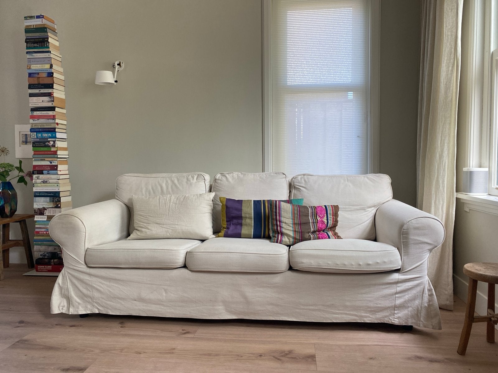 IKEA Ektorp 3-zitsbank - Crème/Wit, Ophalen, Gebruikt, Driepersoons, 75 tot 100 cm