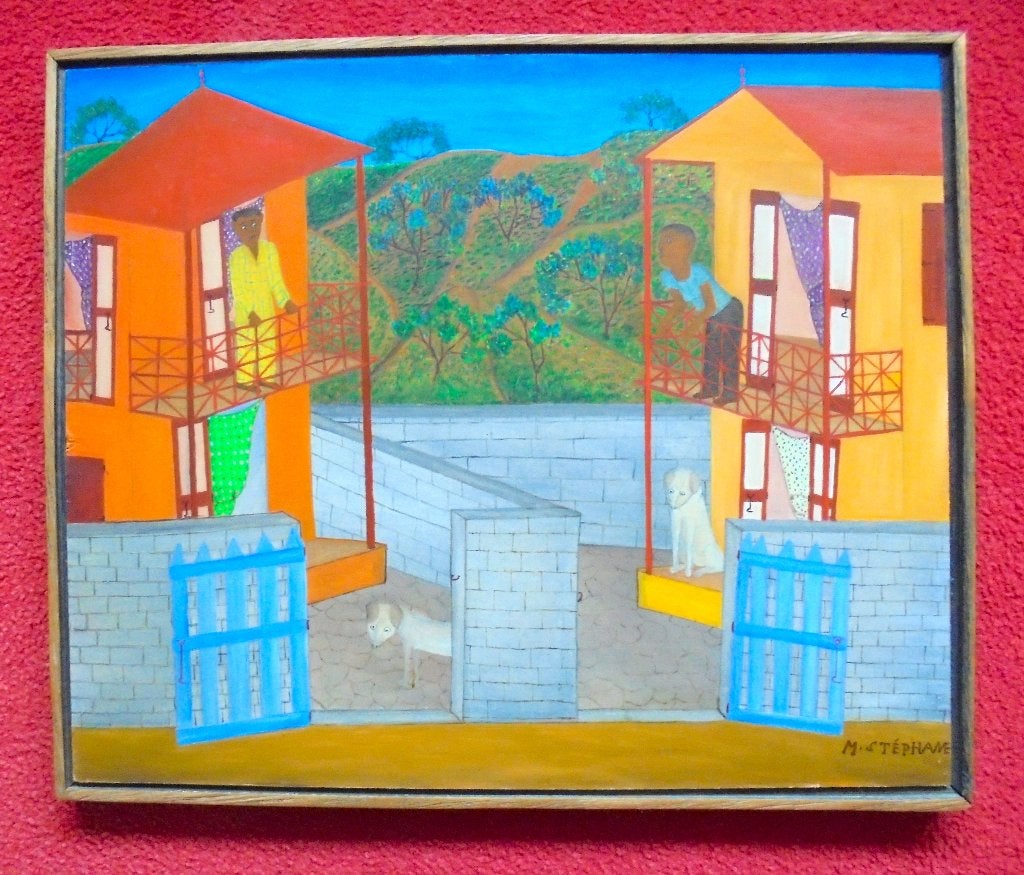 Micius Stephane (Haïtiaan, 1912-1996).Naïve Kunst.Uniek!!!!!, Antiek en Kunst, Ophalen