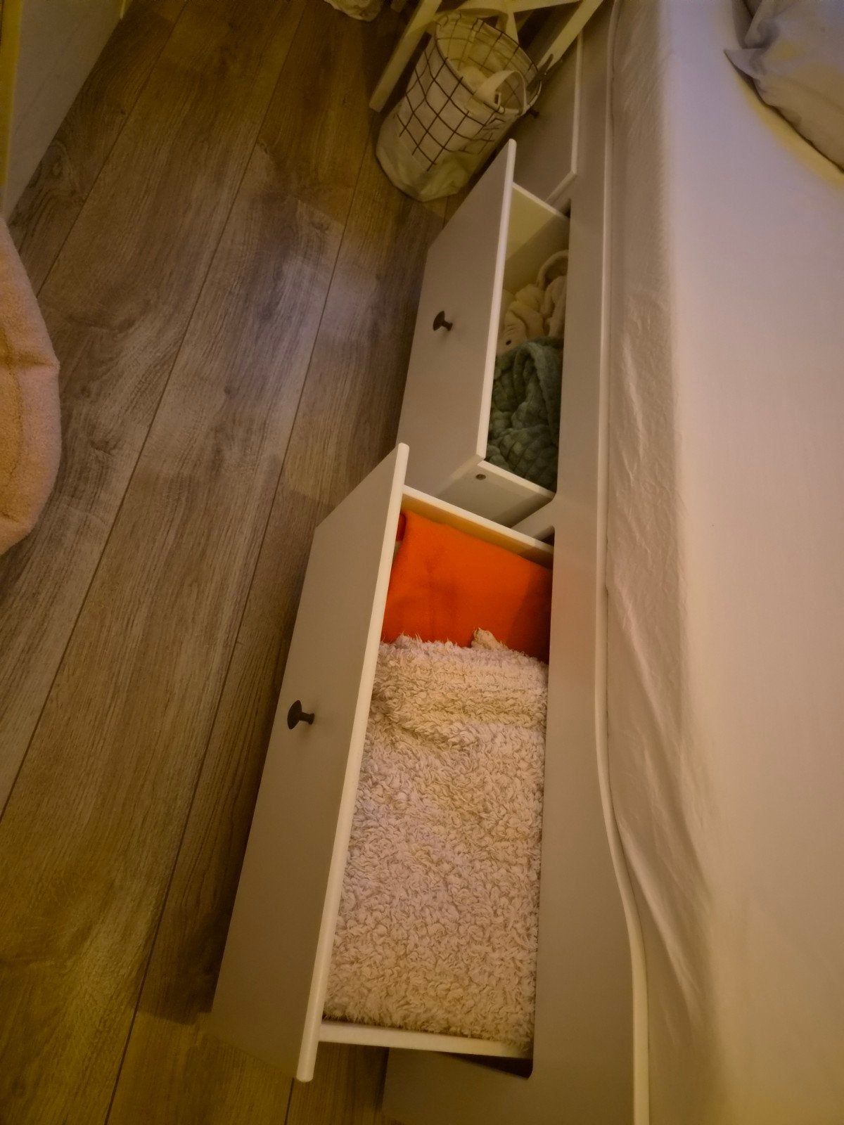 IKEA Hemnes bedbank met 2 matrassen 80x190 cm, Ophalen, Gebruikt, Wit, Tweepersoons