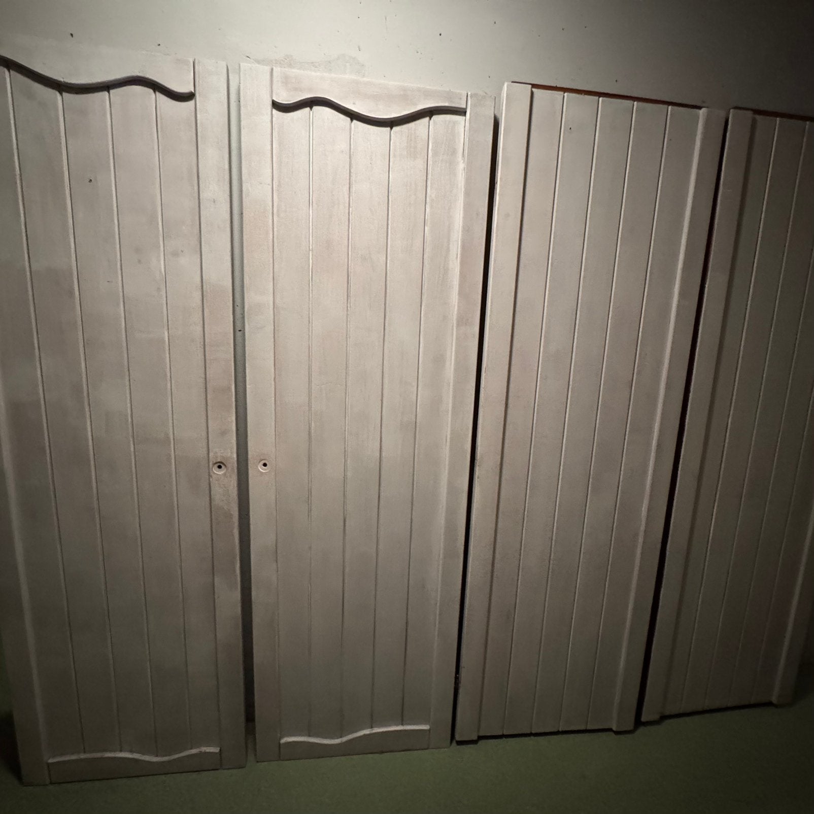 4  oude kast panelen (incl2 deuren), Doe-het-zelf en Verbouw, Ophalen, Gebruikt, Overige typen, 200 tot 215 cm