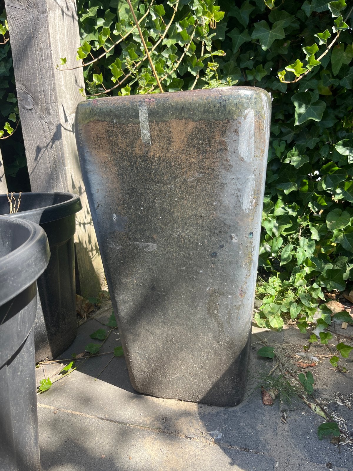 Geglazuurde buitenpot, Tuin en Terras, Bloembakken en Plantenbakken, Ophalen, Steen, Gebruikt, Vierkant