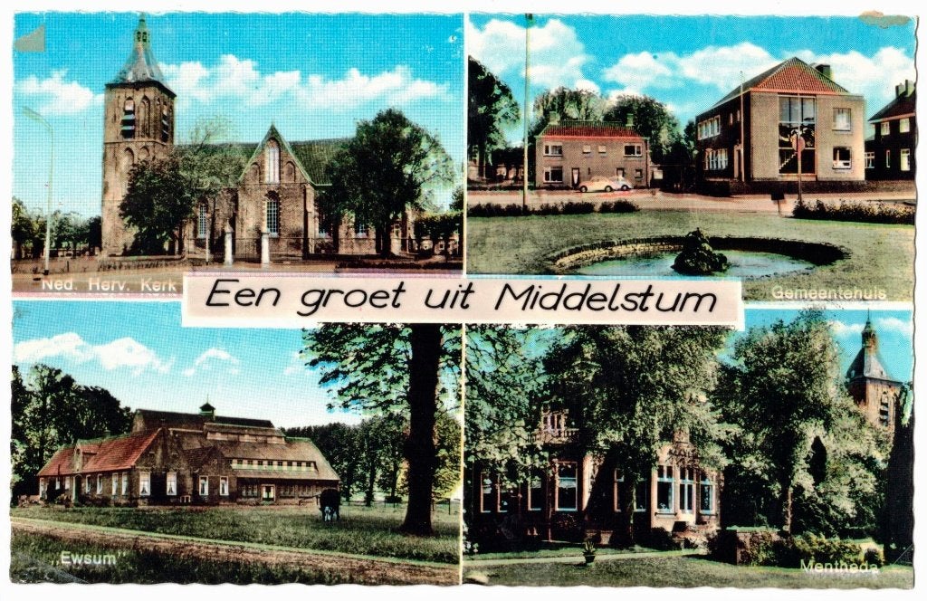 Een groet uit Middelstum, vierluik, 1968, Verzenden, 1960 tot 1980, Gelopen, Groningen