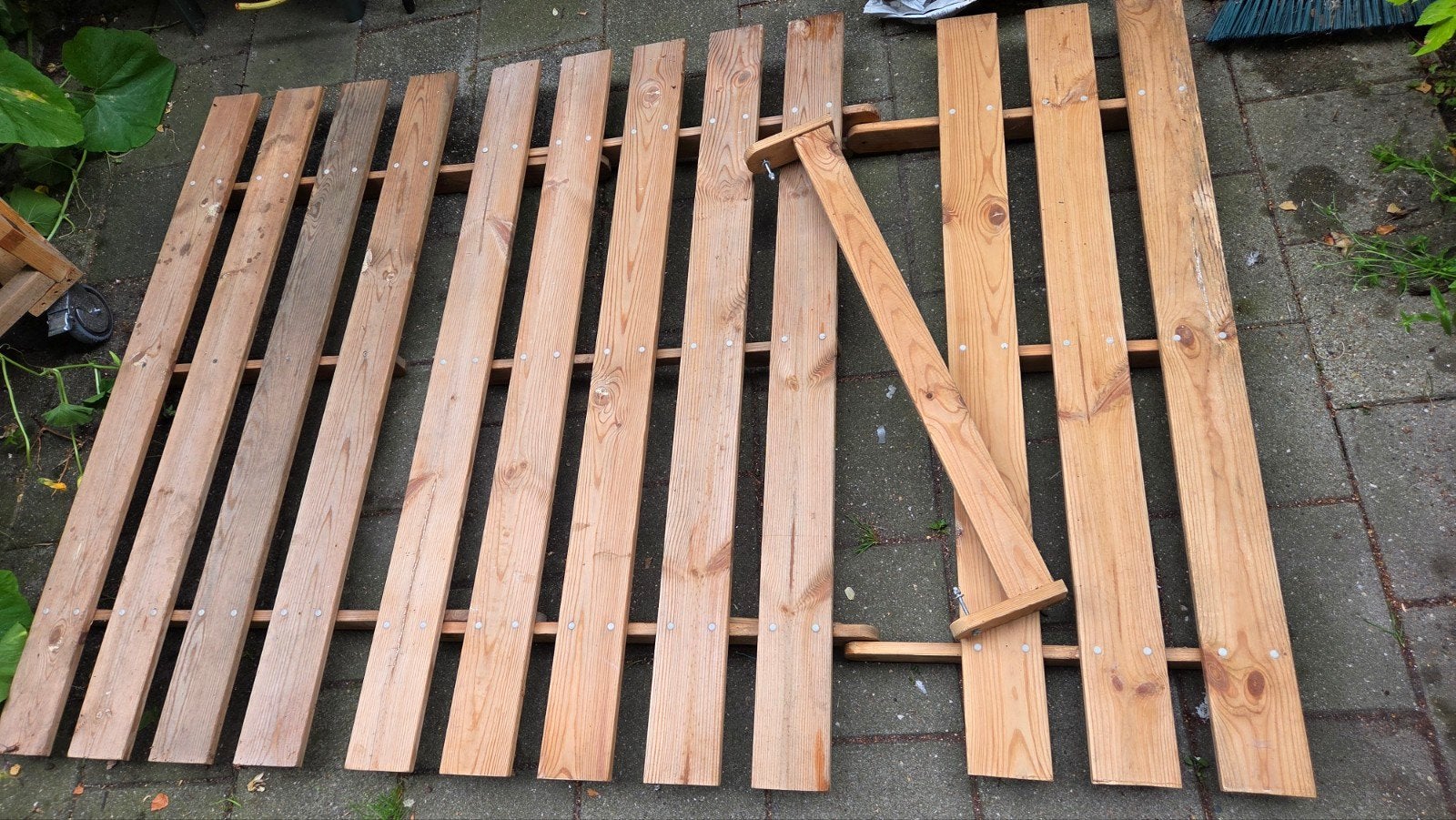 Ikea Futon sofa bed bedframe, Ophalen, Gebruikt, Bruin, Tweepersoons