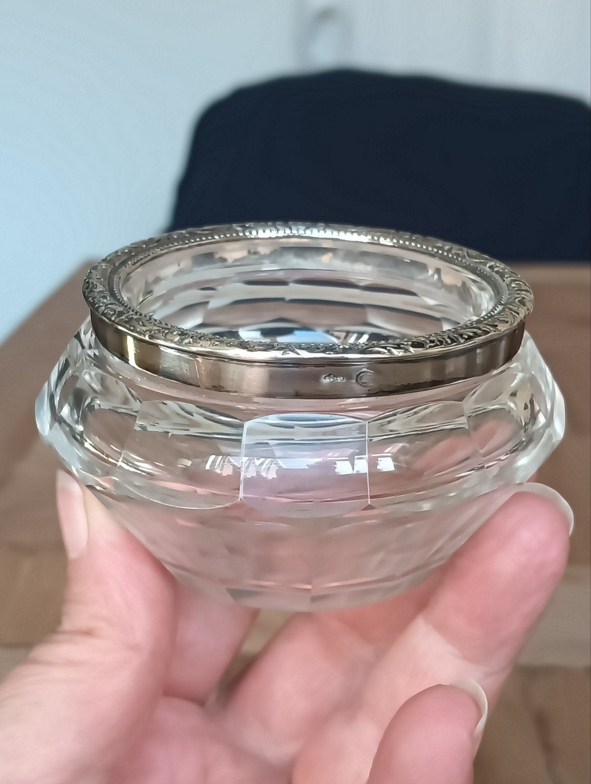 Antiek schaaltje met zilver rand, Ophalen, Zilver