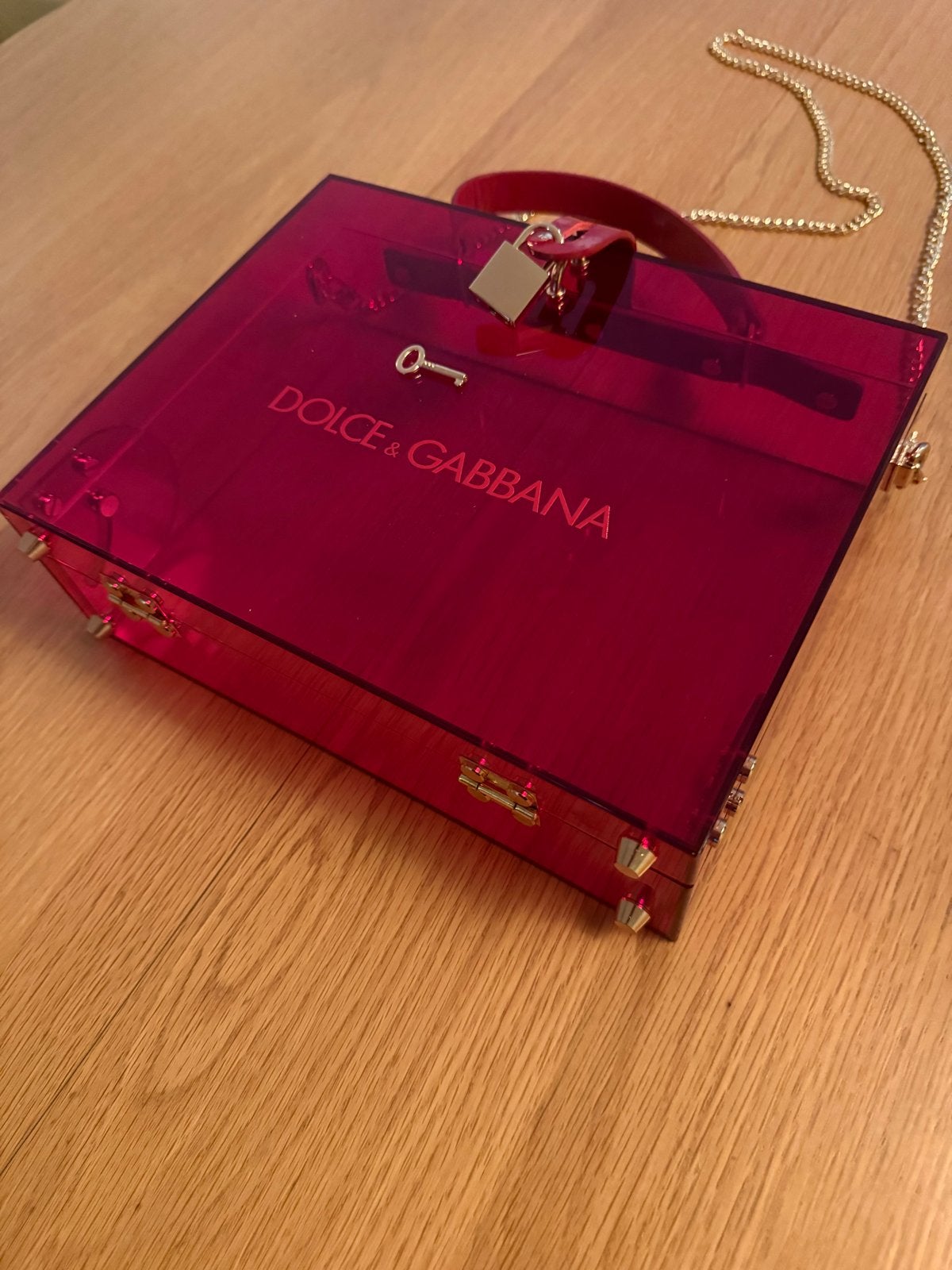 Dolce & Gabbana Box Handtas - Transparant Rood, Ophalen of Verzenden, Nieuw, Rood, Handtas
