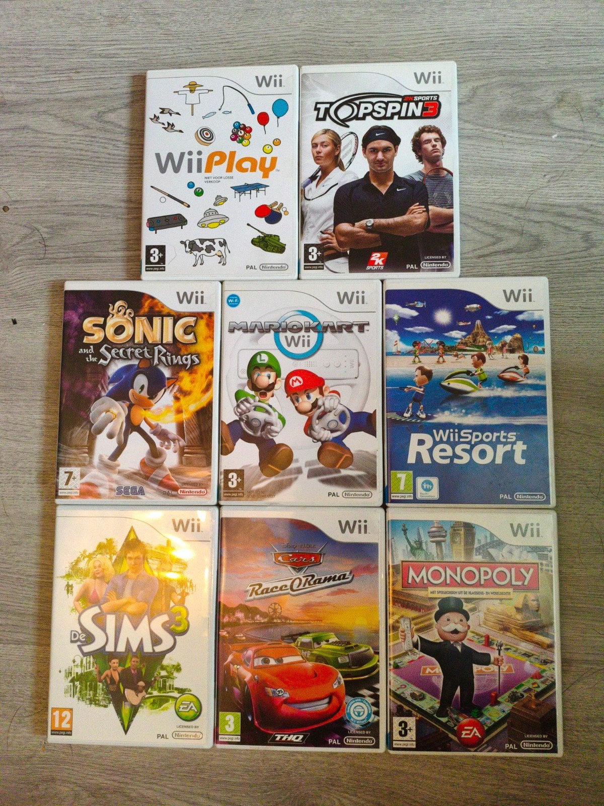 Mario Kart, Wii Sports Resort, Sims 3, Mon, Ophalen, Gebruikt, Overige genres, Eén computer