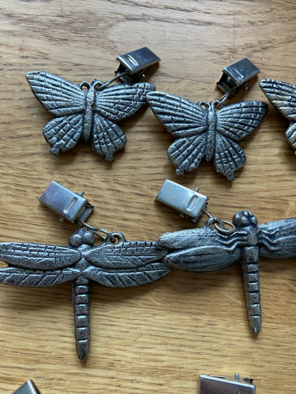 Decoratieve vlinder- en libelle clips (10 stuks), Vintage, Gebruikt, Ophalen of Verzenden, Metaal
