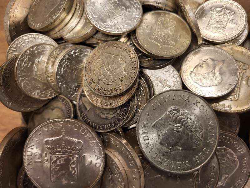 Nederland halve kilo zilveren munten mix, Postzegels en Munten, Vóór koninkrijk, Zilver, Losse munt, Overige waardes