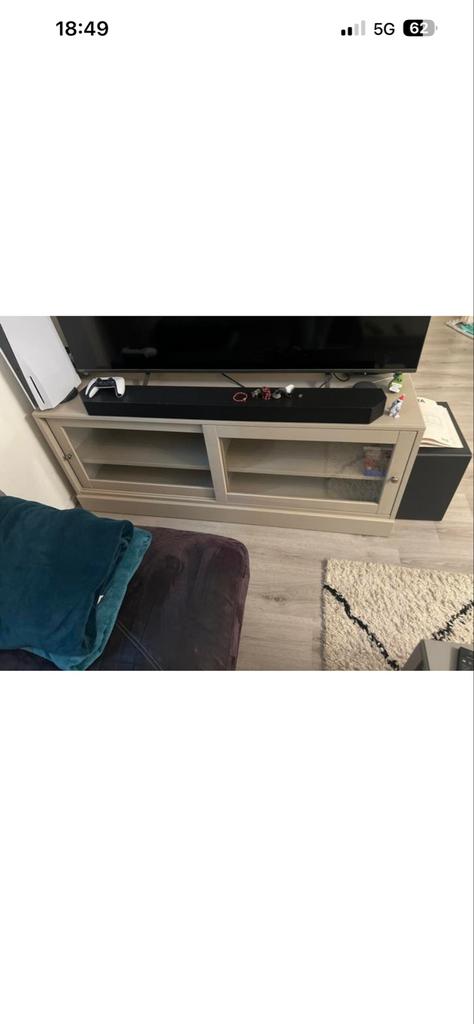 TV-meubel 160 cm Grijs, Ophalen, 75 cm of meer, 50 tot 100 cm, Zo goed als nieuw