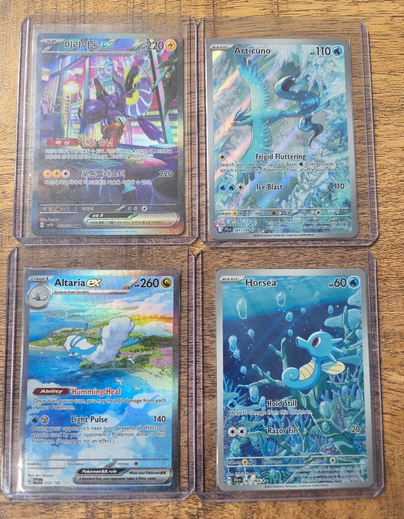 4 pokemon kaarten, Ophalen of Verzenden, Zo goed als nieuw, Meerdere kaarten