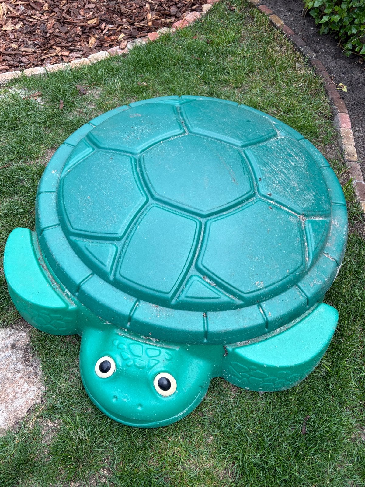Grote Little Tikes Schildpad Zandbak + 4 zakken speelzand, Ophalen, Gebruikt