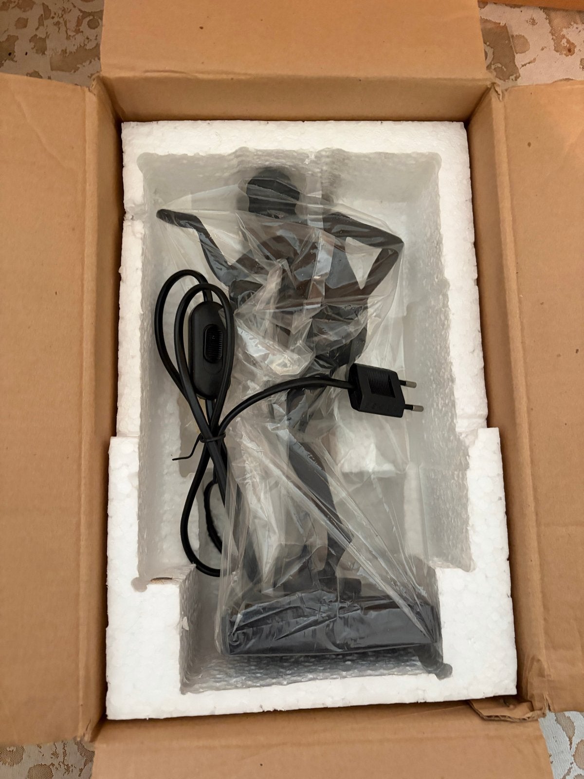 Art Deco-stijl damesfiguur lampvoet voor glas-in-lood lamp, Overige merken, Zwart, Nieuw, Overige fittingen