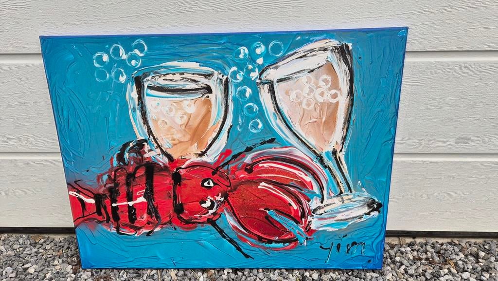 2 Schilderijen Food & Drinks, Ophalen, Minder dan 50 cm, Schilderij, Minder dan 50 cm
