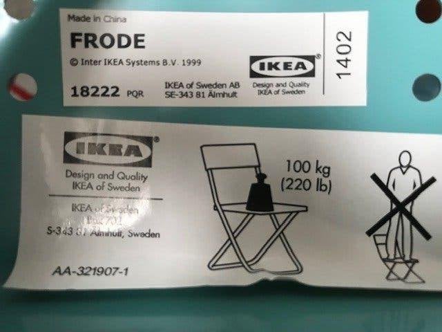 Ikea klapstoel, metaal, turquoise, 1x, Ophalen, Gebruikt, Overige kleuren, Vintage