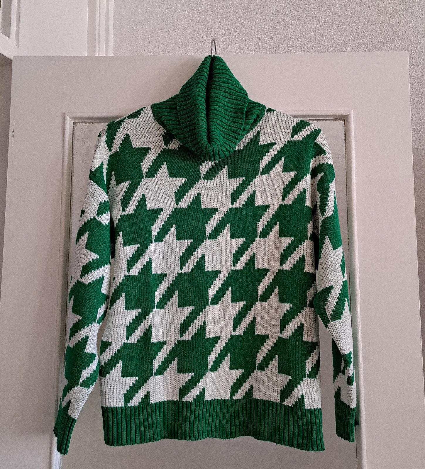 Mooie groen/witte coltrui maat M, Ophalen of Verzenden, Gedragen, Maat 38/40 (M), Groen