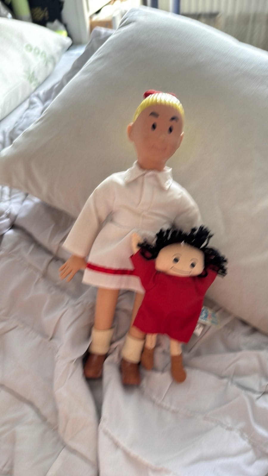 Suske & Wiske pop met knuffel, Gebruikt, Overige karakters, Overige typen, Ophalen of Verzenden