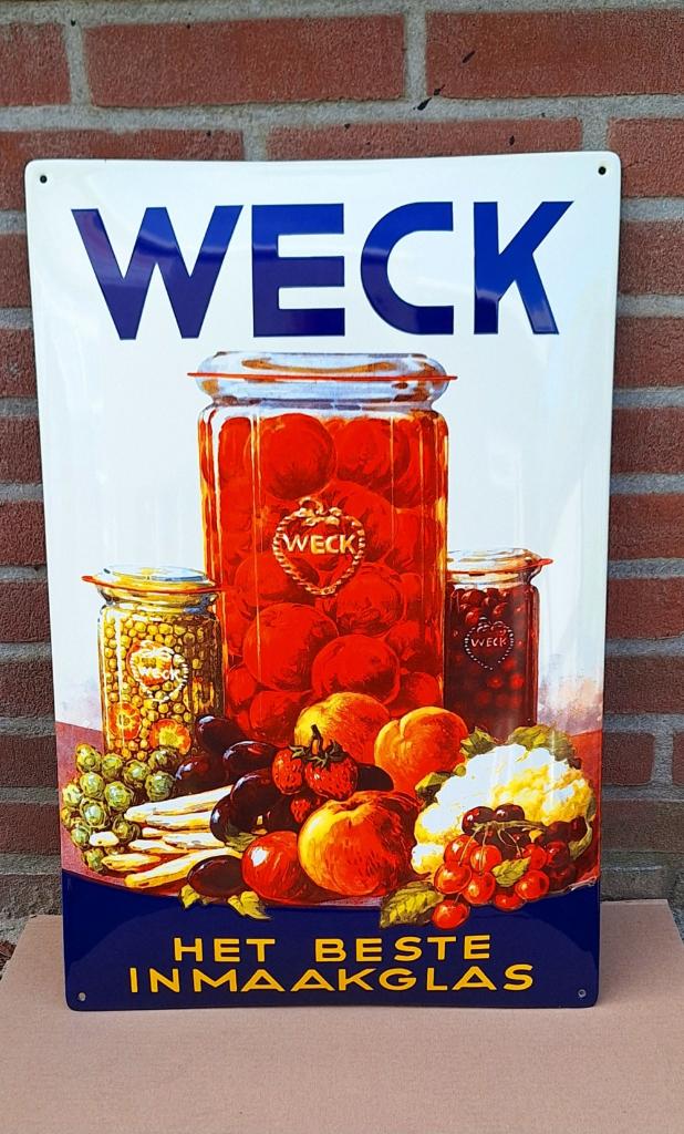 Pracht nieuw Weck emaille reclamebord., Reclamebord, ., Nieuw, Ophalen of Verzenden