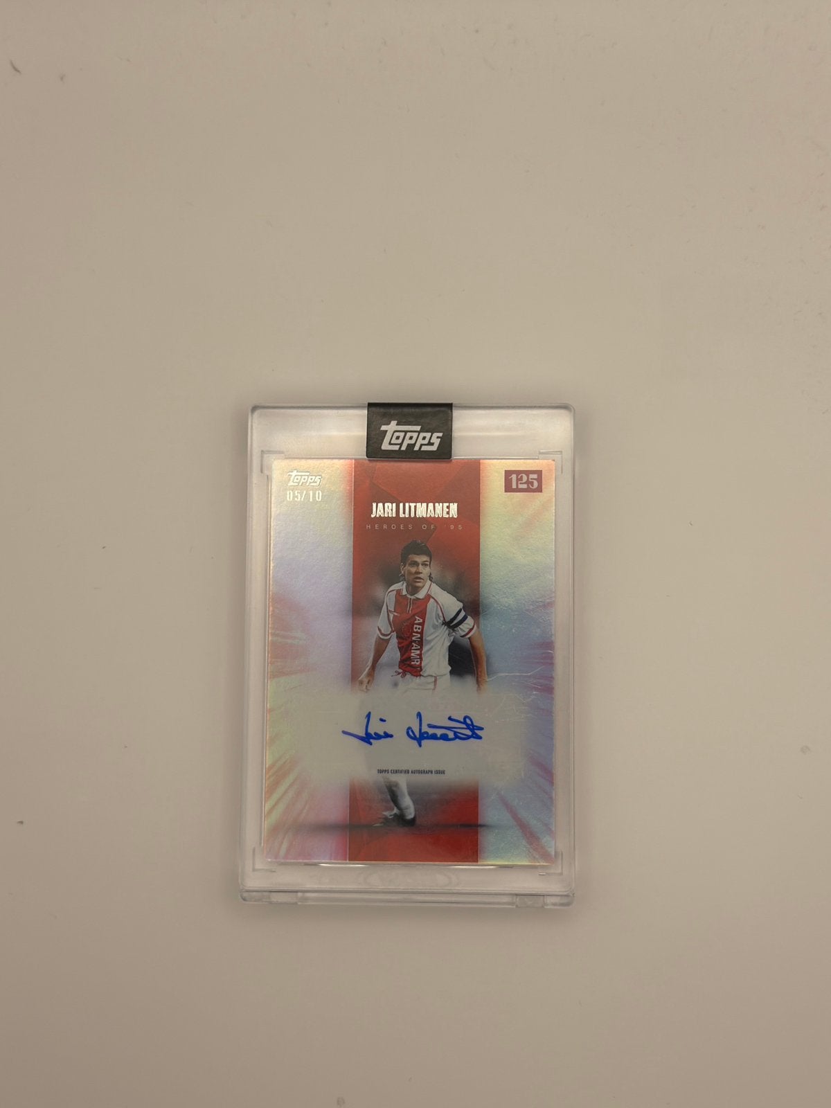 Jari Litmanen Topps Ajax 125 jaar handtekening /10, Ophalen of Verzenden, Zo goed als nieuw, Plaatje