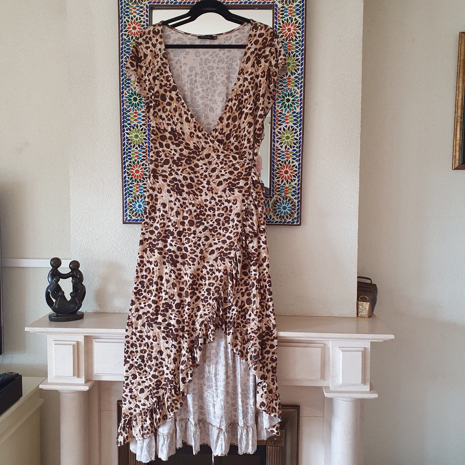 pescara mooie stretch panterprint jurk maat xxl, Ophalen of Verzenden, Zo goed als nieuw, Maat 46/48 (XL) of groter, Bruin
