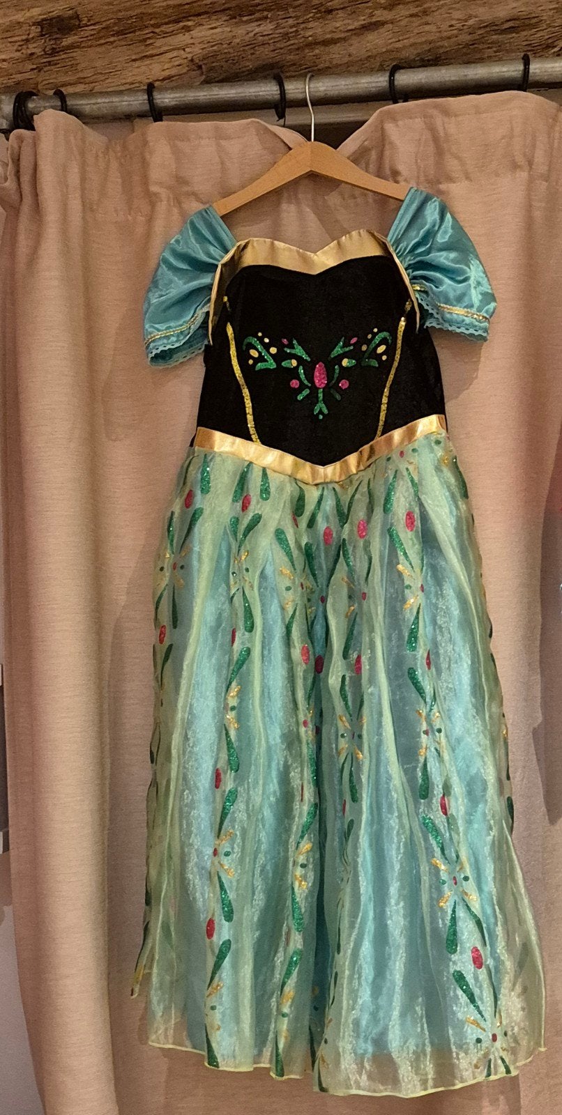 Frozen jurk Anna met pruik, Kinderen en Baby's, Carnavalskleding en Verkleedspullen, Ophalen of Verzenden, Zo goed als nieuw, 146 t/m 152