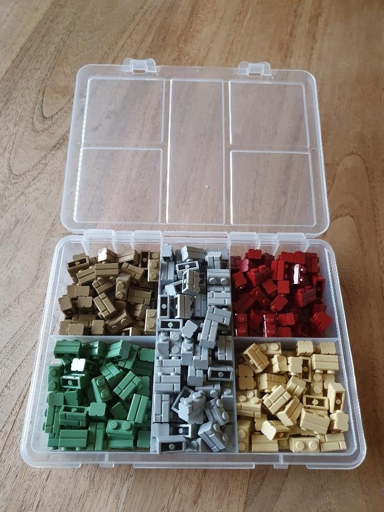 Nieuw gevuld bakje met 300 stuks 1x2 nieuwe Lego muurstenen, Lego, Lego, Lego, Nieuw