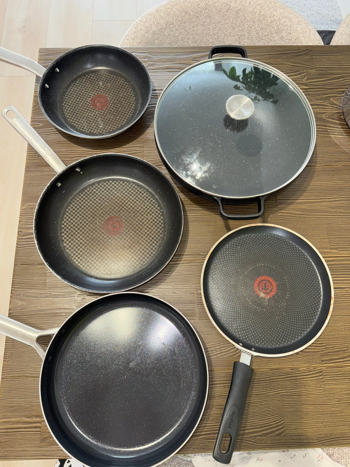 Grote set Koekenpannen, Ophalen, Tefal, Pannenset, Zo goed als nieuw