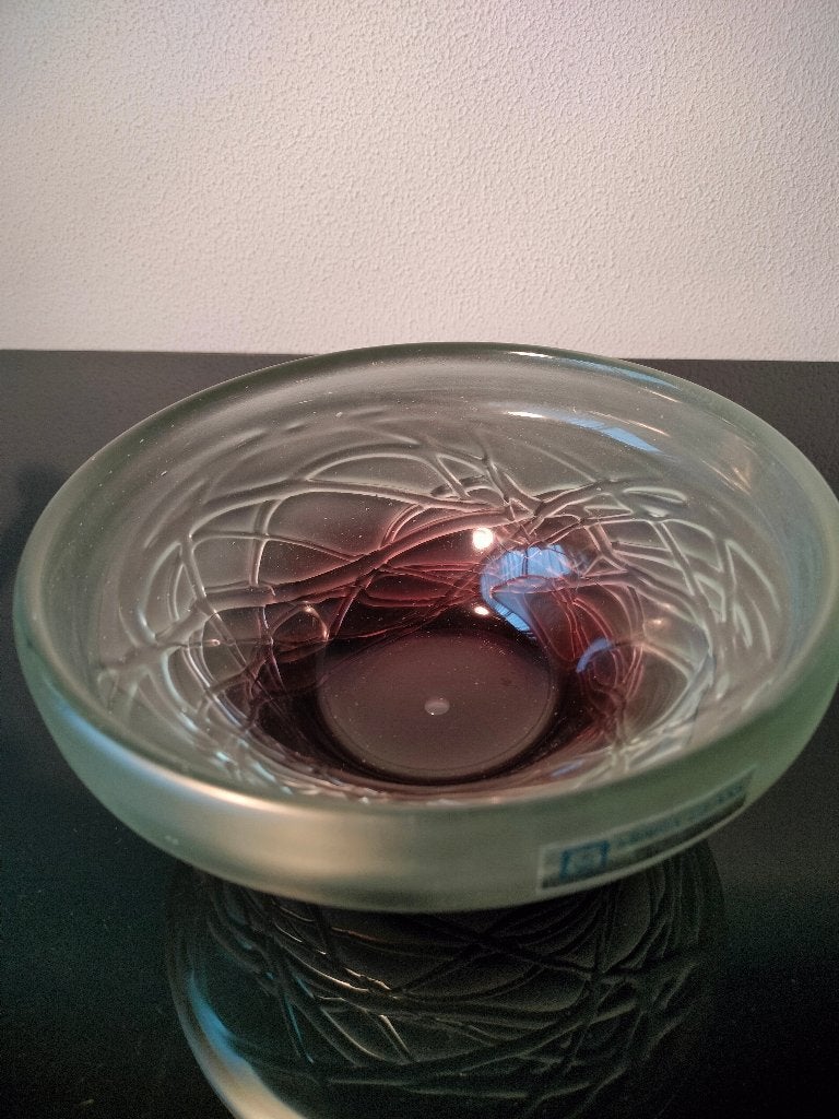 Malta Schaal Mdina Glass Cerise 1968/1975, Ophalen of Verzenden