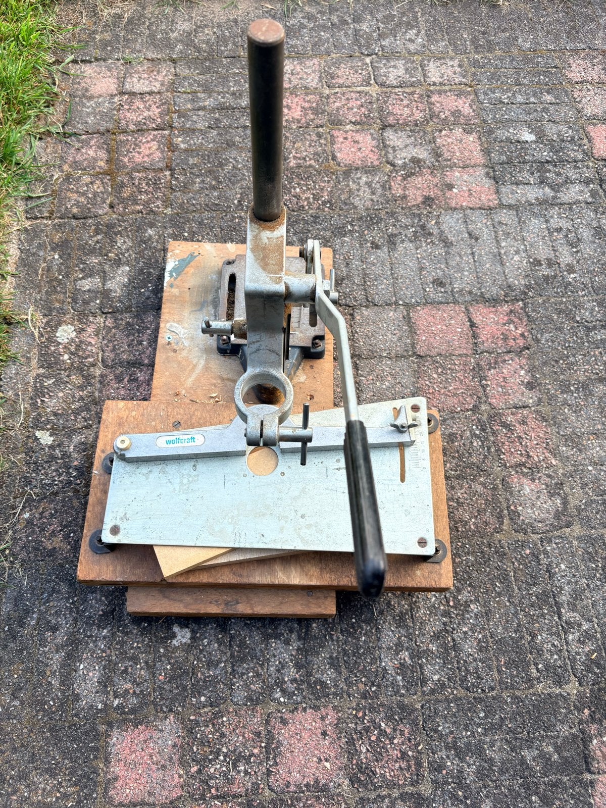 Wolfcraft boorstandaard met houten onderstel, Ophalen, Gebruikt, Overige typen, Overige merken