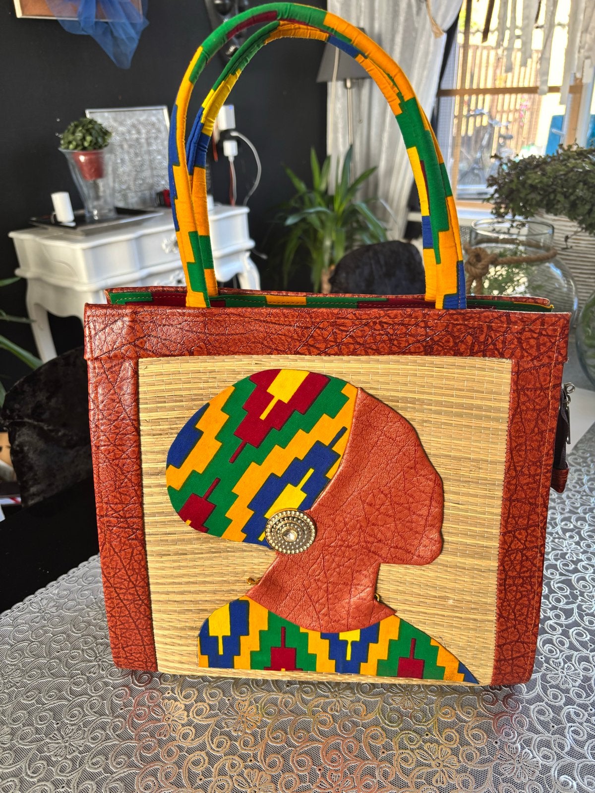 Handgemaakte tas uit Ghana - Nieuw, Ophalen of Verzenden, Nieuw, Overige kleuren, Handtas