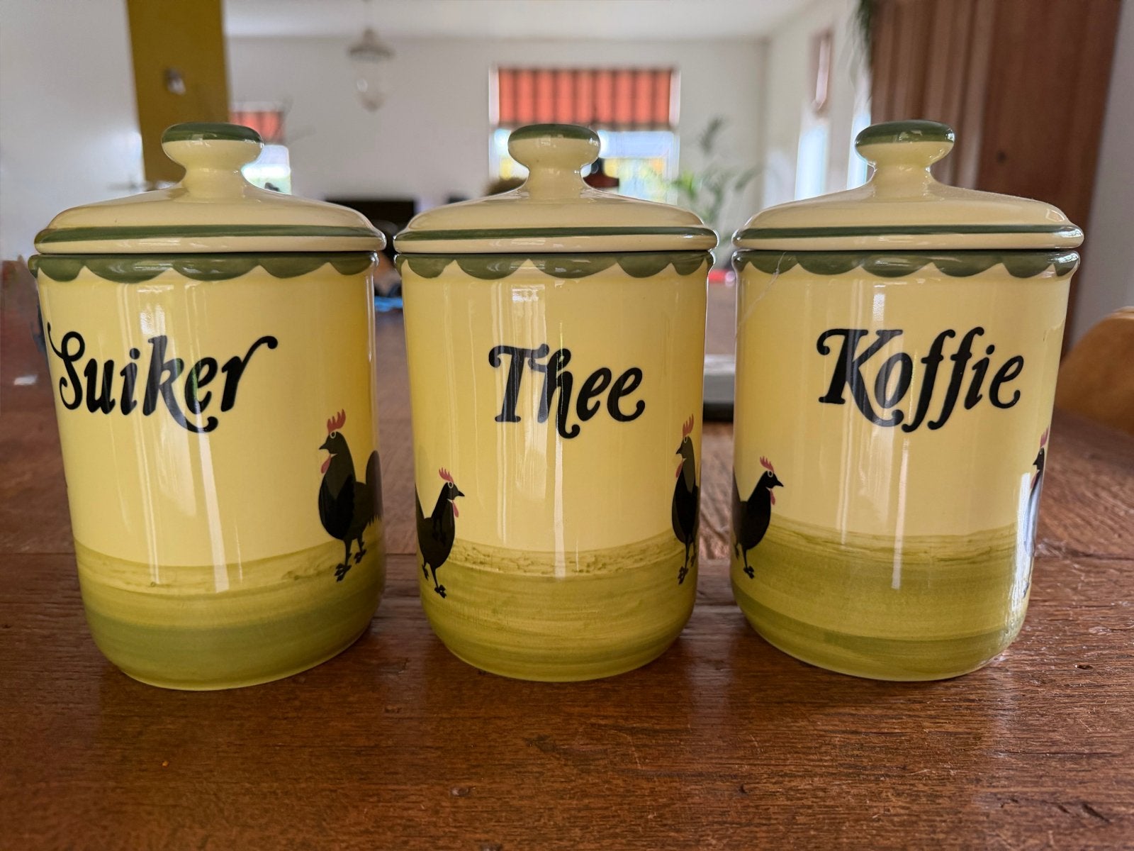 Zeller Fayencerie Kip en Haan voorraadpotten, Antiek en Kunst, Ophalen of Verzenden