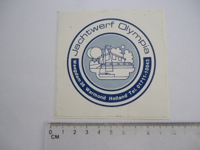 sticker oud Warmond OLYMPIA jachtwerf scheepswerf werf, Verzenden, Zo goed als nieuw, Bedrijf of Vereniging